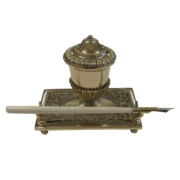 Brass Inkwell Pen Holder Pen Set
