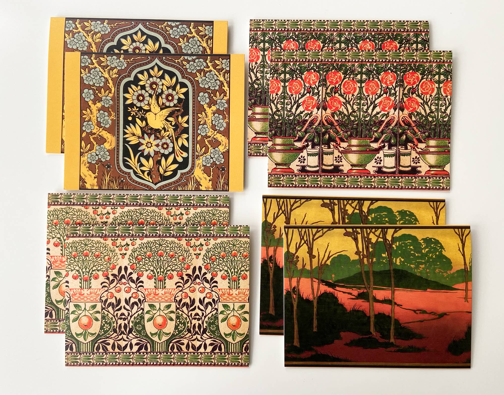 Cartes de conception de papier peint Art Nouveau | Lot de 8