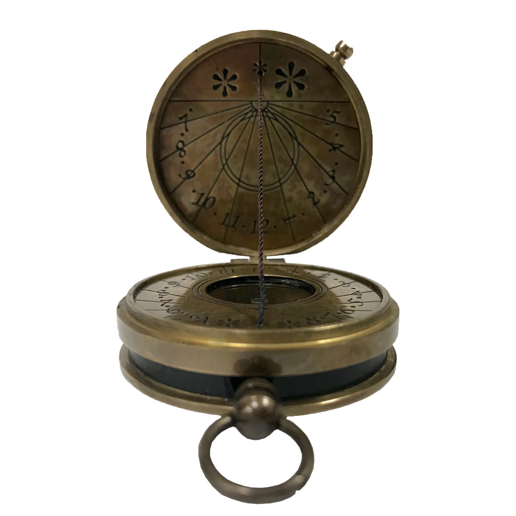 Antiqued Brass Sundial Compass