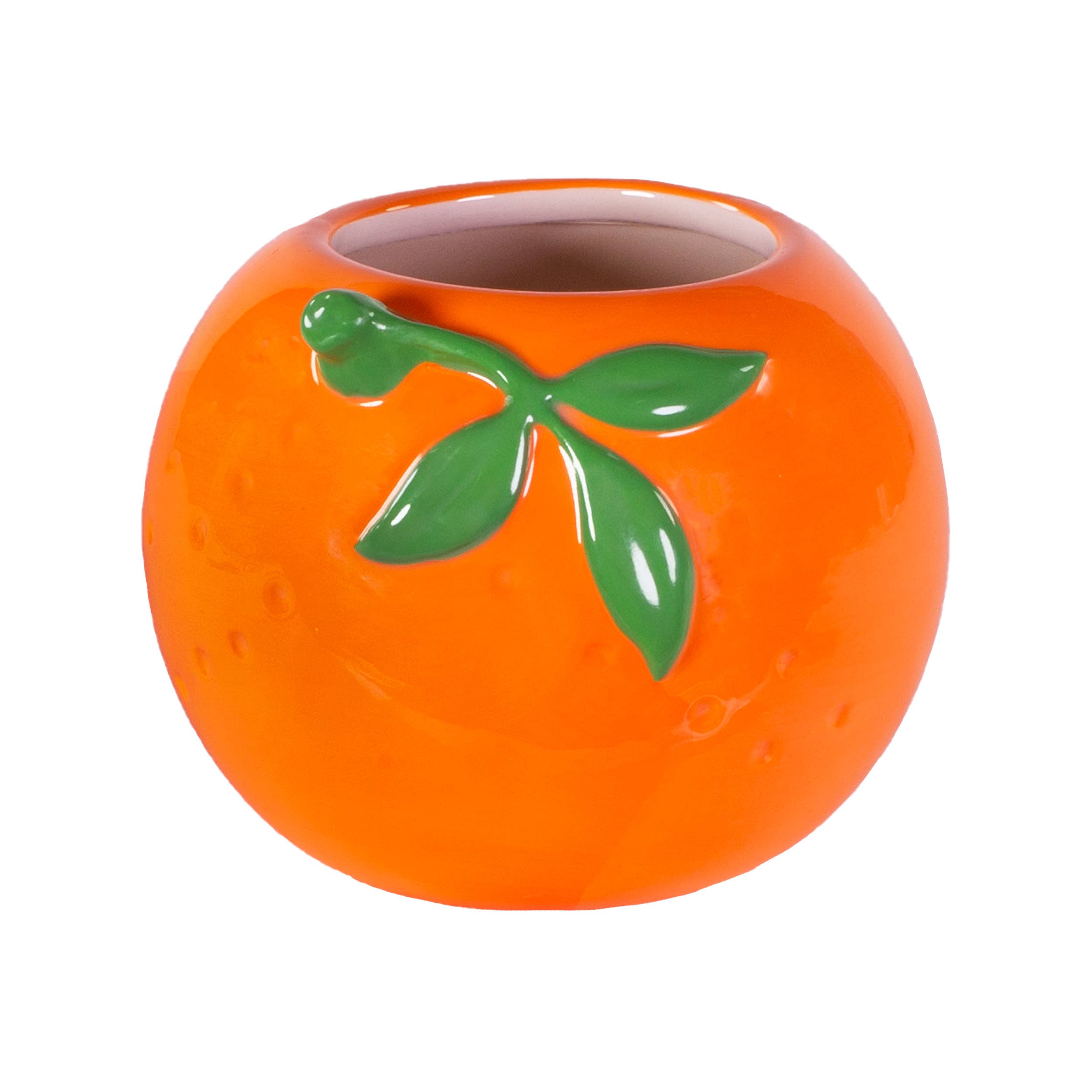 Jardinière orange en céramique/tasse à stylo
