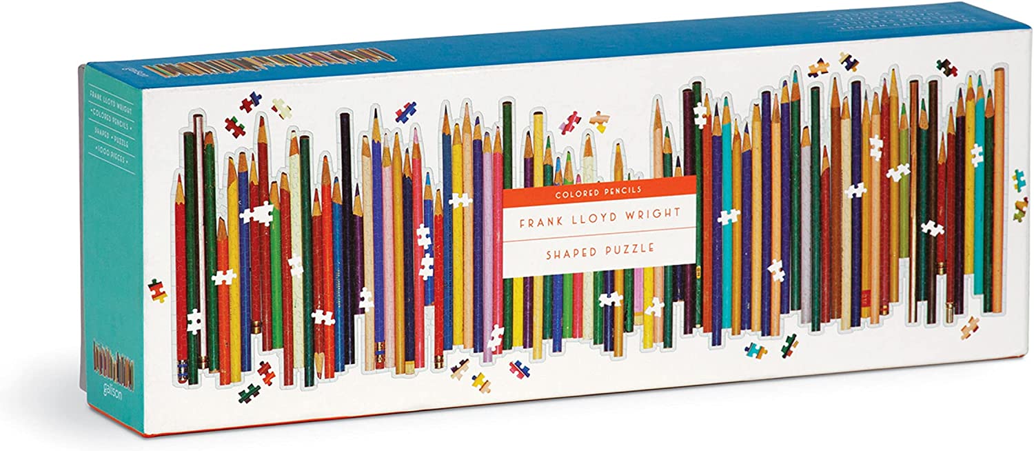 Frank Lloyd Write Colored Pencils Shaped Panoramic Puzzle {1000 pc}