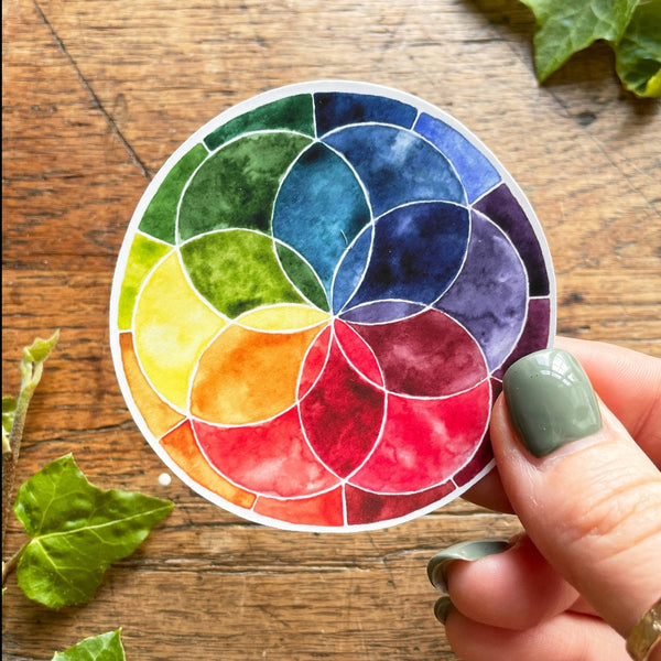 Colour Wheel Matte Vinyl Watercolour Sticker