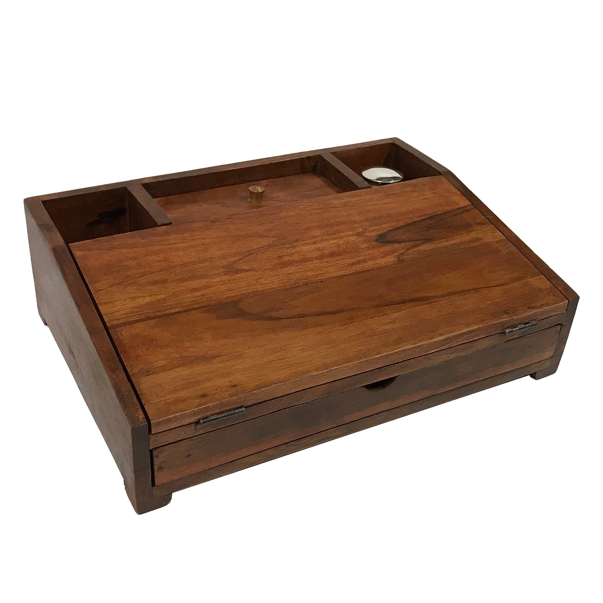 Portable Distressed Wooden Writing Desk Set
