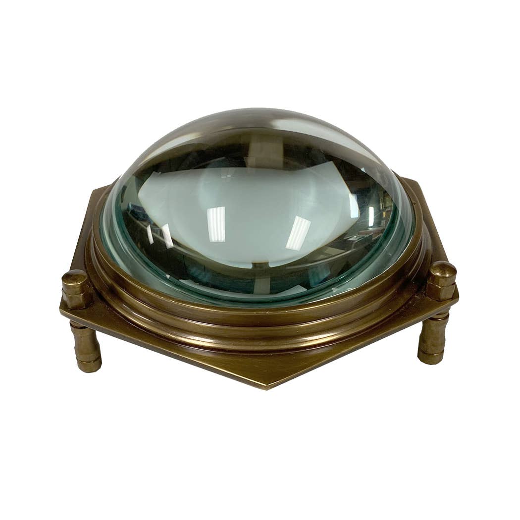 Brass Hexagonal Dome Desk Magnifier