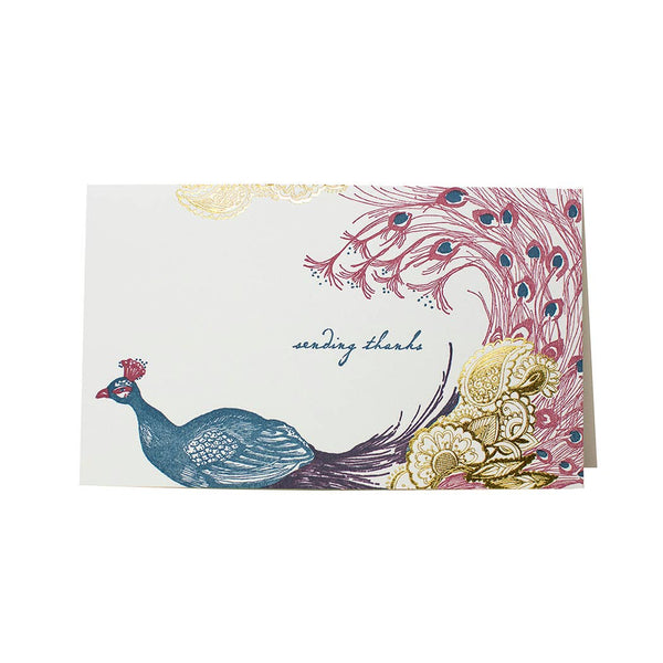 Thank You Card | Letterpress + Gold Foil | Pavo