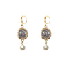 Pavia Gold Coin & Pearl Earrings