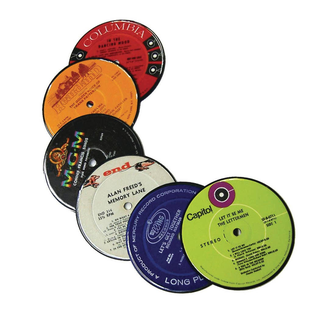 Dessous de verre de label de disque vinyle (lot de 6)