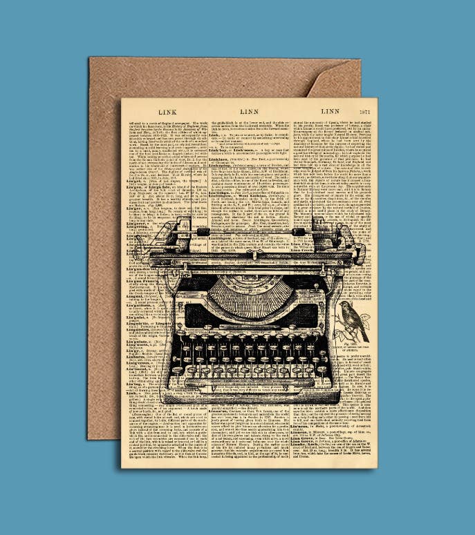Dictionary Art - Vintage Typewriter Card WAC21501