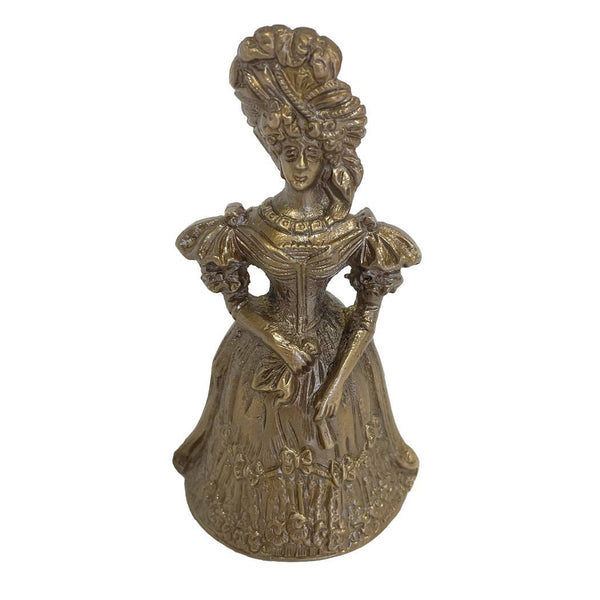 Antiqued Brass Colonial Lady Table Bell