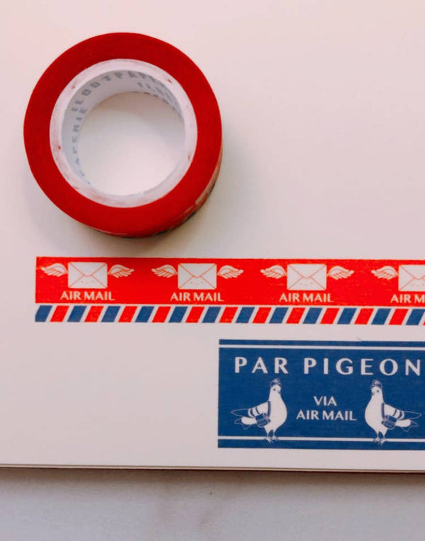 Air Mail Washi Tape Rouge {Enveloppes ailées}