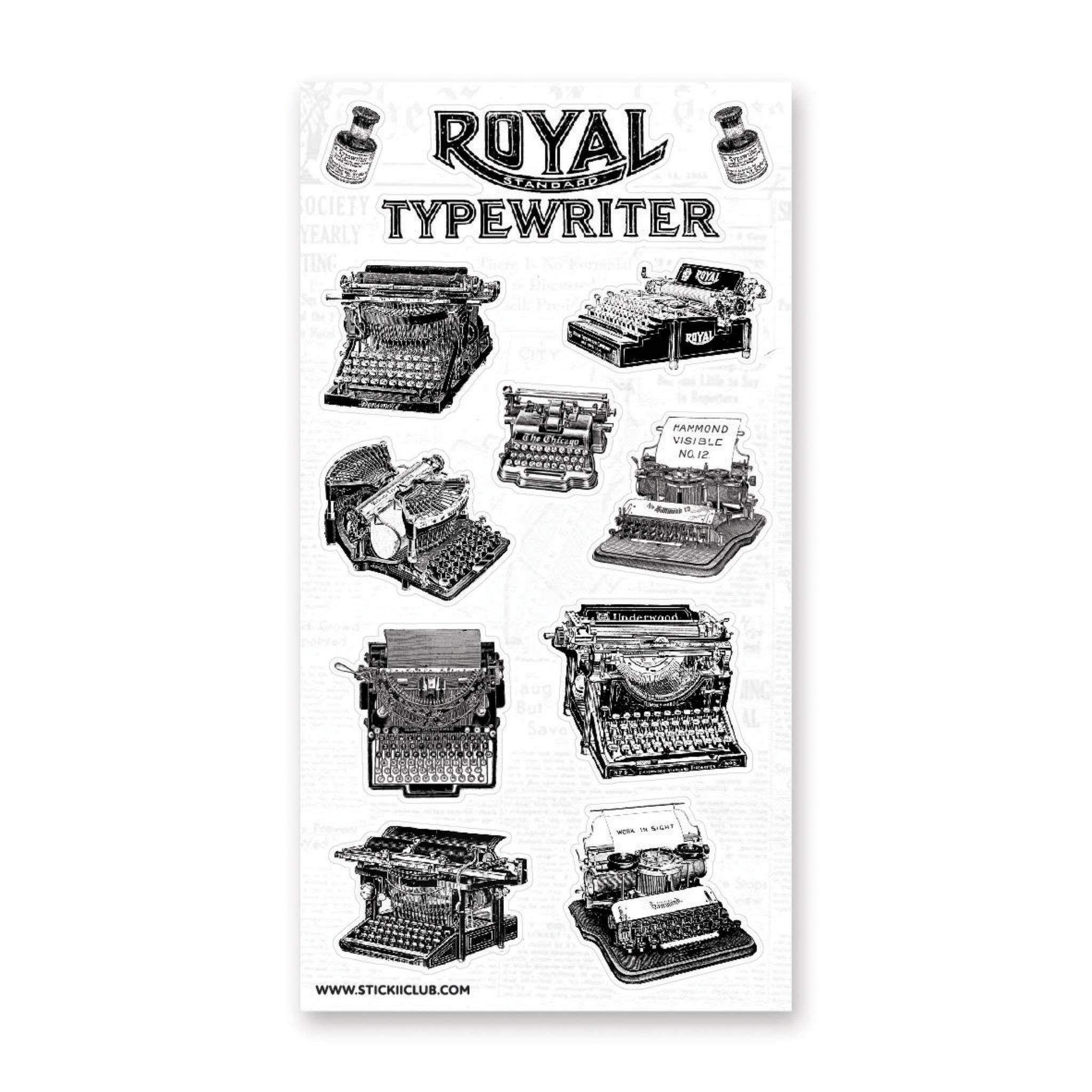 Feuille d’autocollants pour machines à écrire B&W