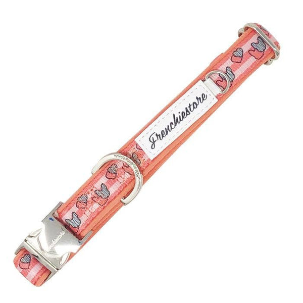 Frenchie Love in Pink Breakaway Dog Collar {clearance}