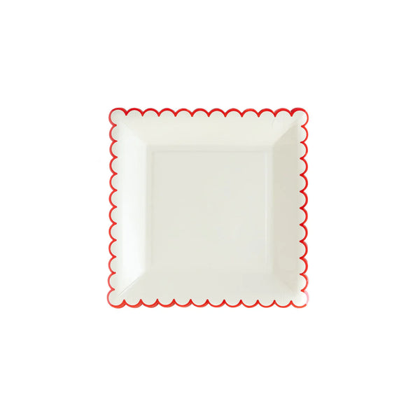 Believe White/Red Scallop 7" Plate