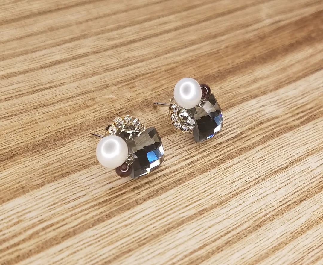 Boucles d'oreilles en grappe de perles