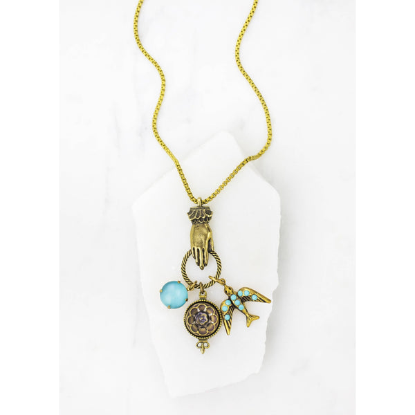 Vintage Aqua Moonglow Bellamy Necklace