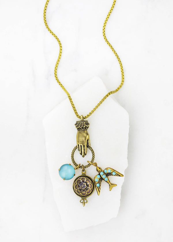 Bellamy Necklace | Vintage Aqua Moonglow