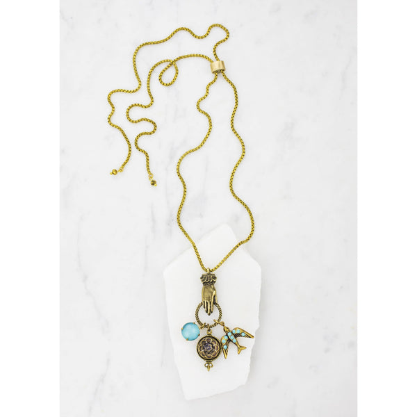 Vintage Aqua Moonglow Bellamy Necklace