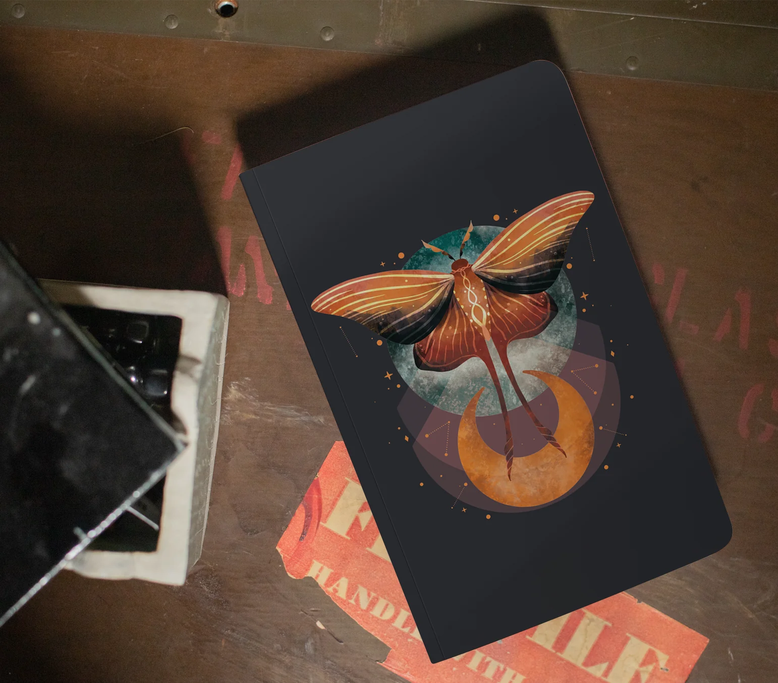 Cosmic Moth Layflat Notebook