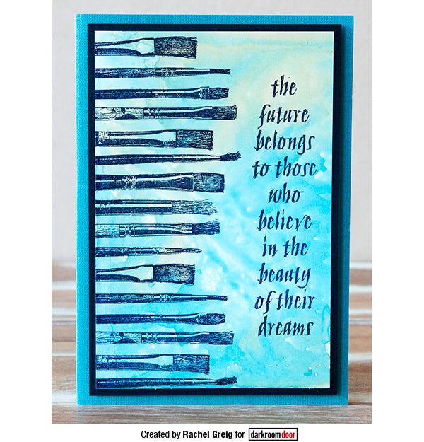 Rubber Cling Stamp Set | Paintbrushes