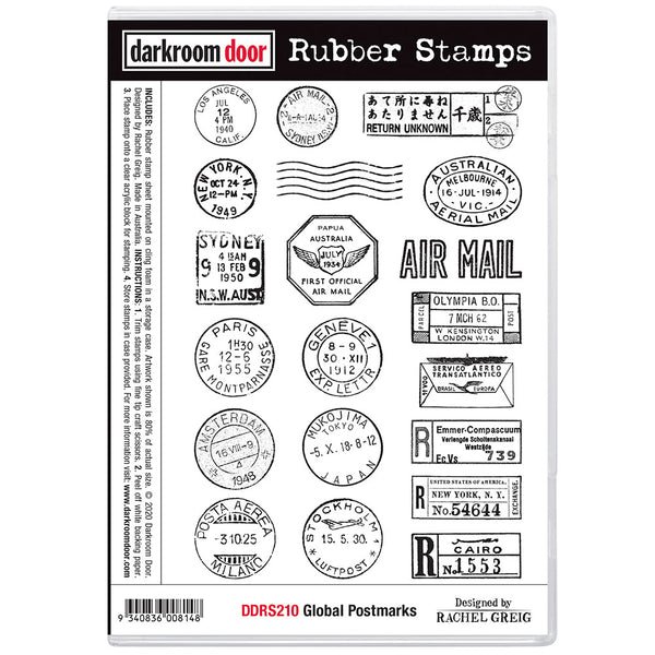 Global Postmarks Cling Stamp Set