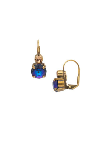 Boucles d’oreilles rondes en cristal | Bleu Venise