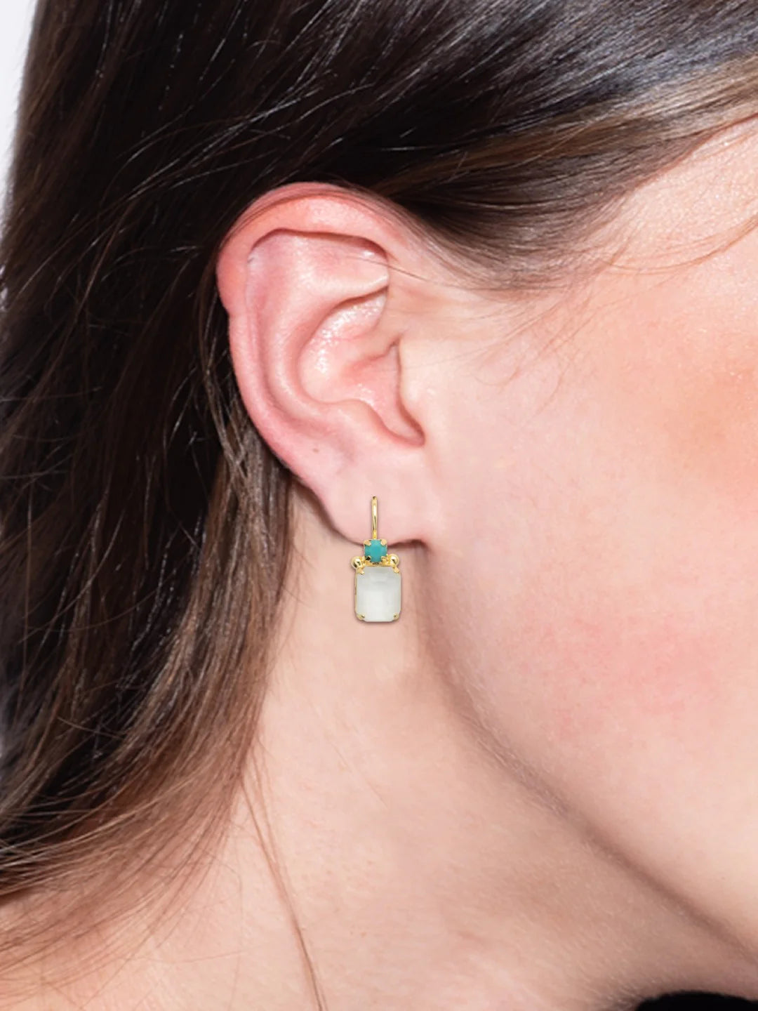 Boucles d'oreilles pendantes cloutées Octavia | Santorin