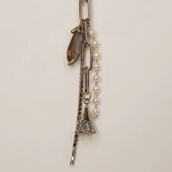 Elemental Paperclip Necklace | Pearl + Swarovski