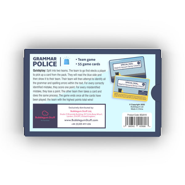 Grammar Police Card Game