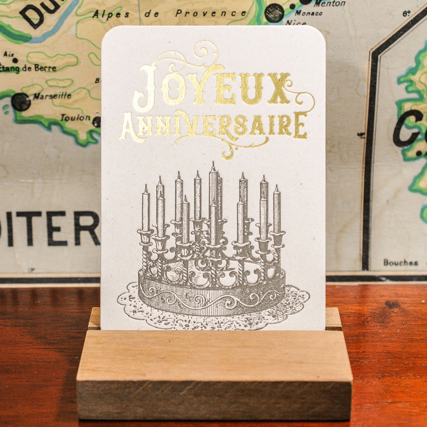 Joyeux Anniversaire | French Letterpress Flat Card