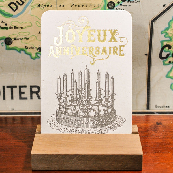 Joyeux Anniversaire | Carte plate typographique française