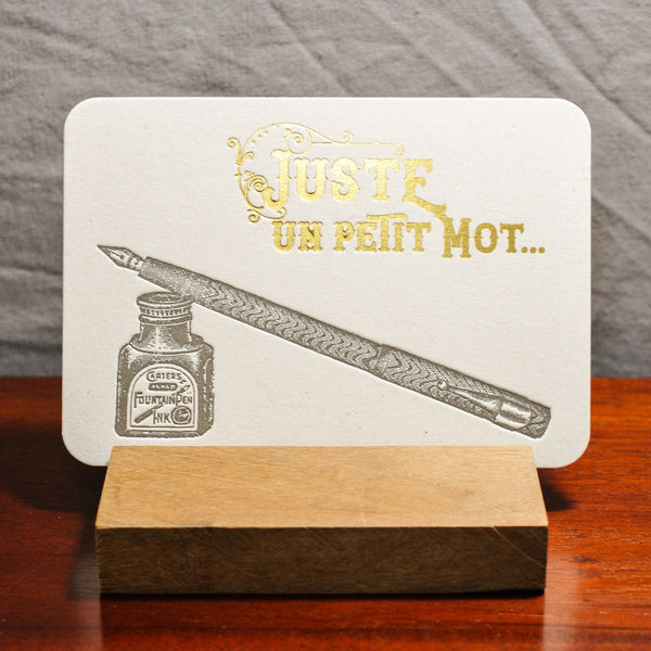 Juste Un Petit Mot | French Letterpress & Gold Foil Flat Card