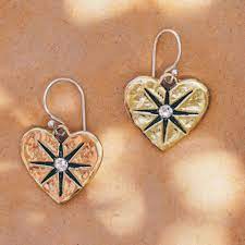 Guided by Heart Compass Drop Earrings | Small