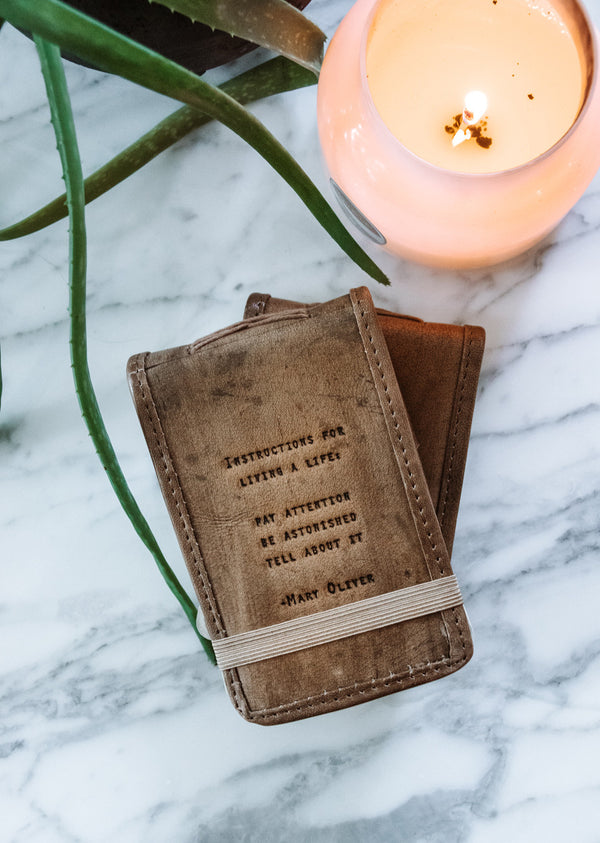 Mary Oliver Mini Leather Notepad