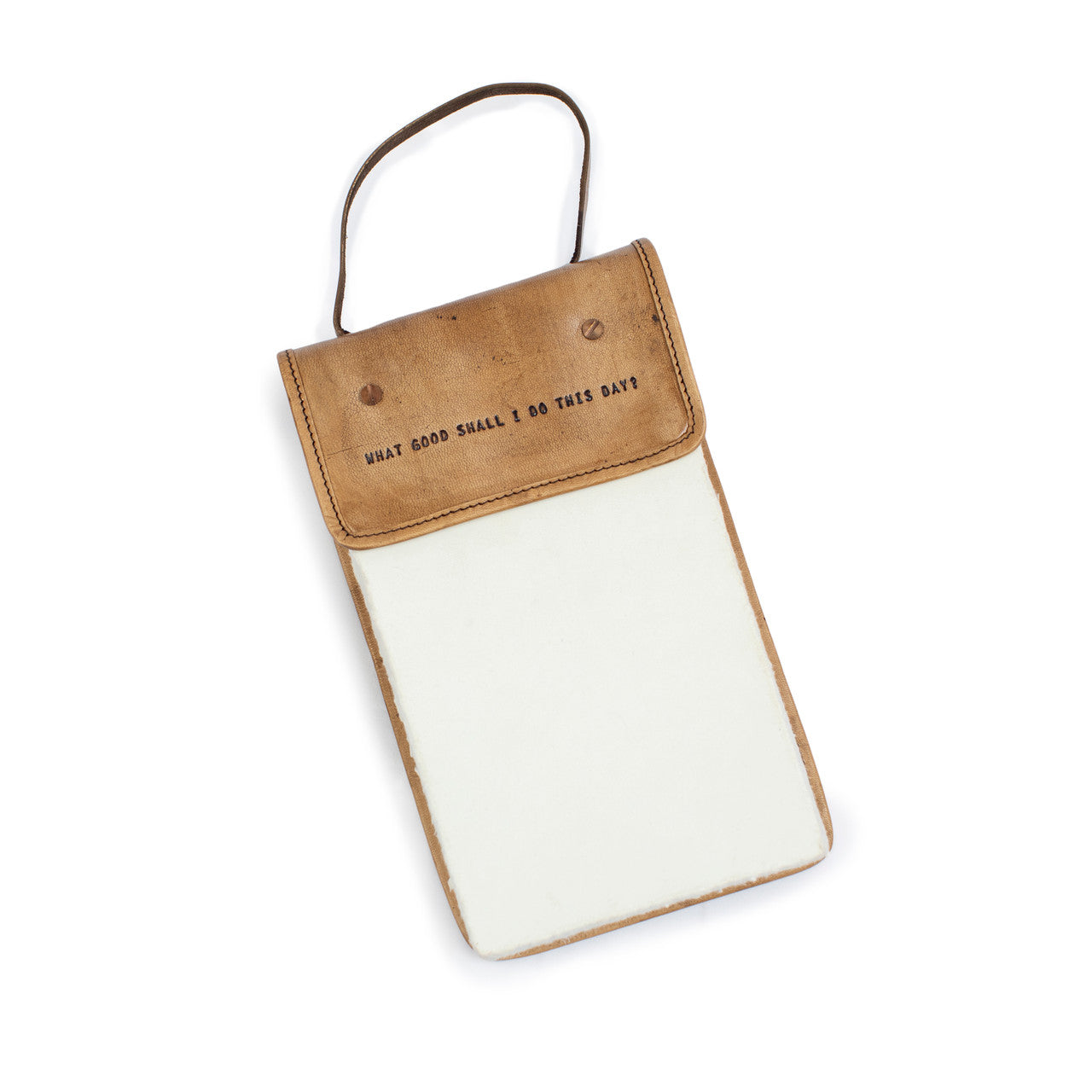 What Good Shall I Do This Day? Hanging Leather Journal