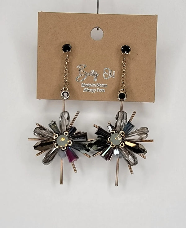 Boucle d'oreille explosion florale