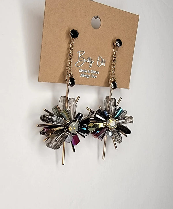 Boucle d'oreille explosion florale