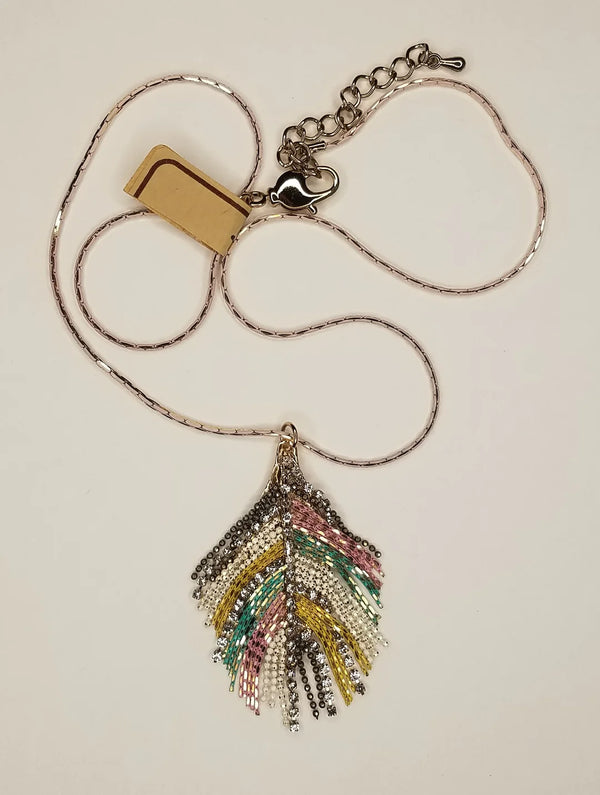 Collier de plumes fait main Boho étincelant