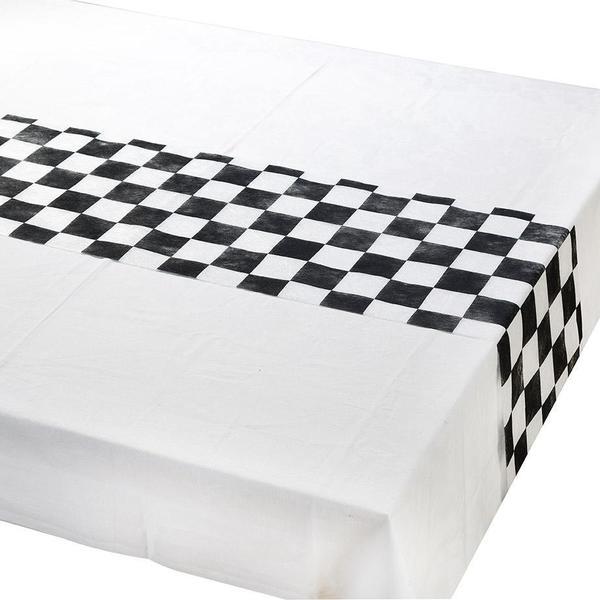 Mélangez et assortissez le chemin de table en tissu | Damier noir et blanc