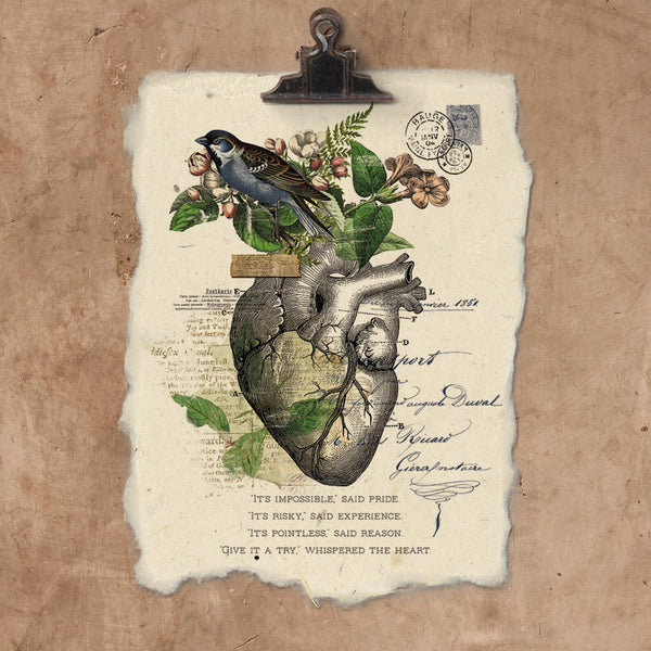 Whispered the Heart | Art Print on Handmade Paper {12x16}