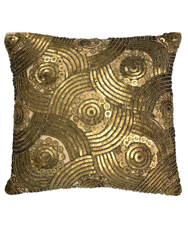 Sequin Throw Pillow | Gold Geo {20" x 20"}