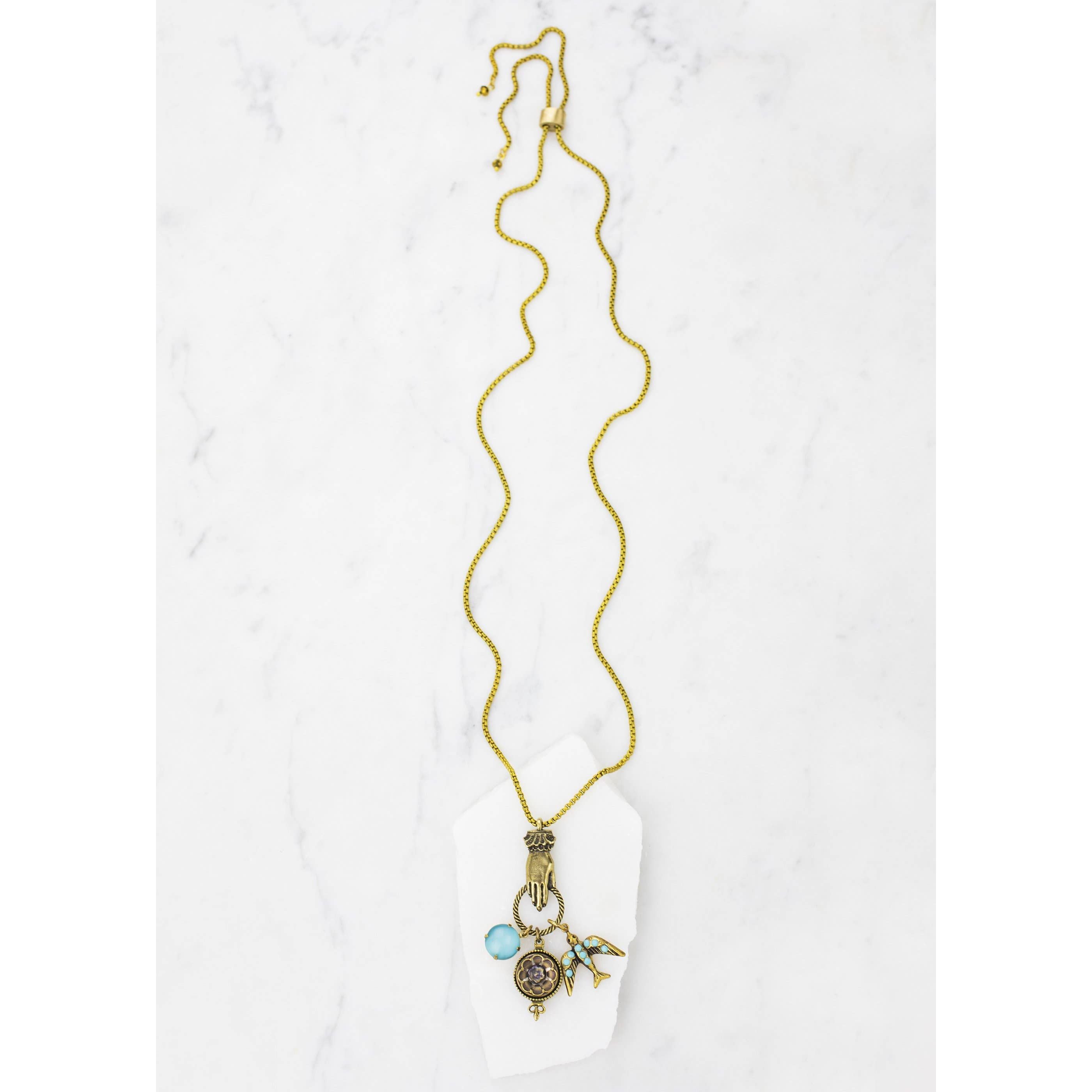 Vintage Aqua Moonglow Bellamy Necklace