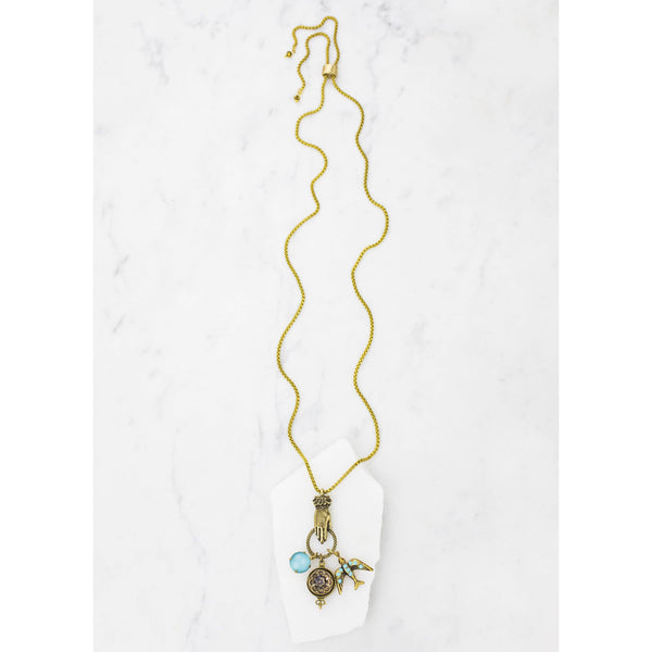Vintage Aqua Moonglow Bellamy Necklace
