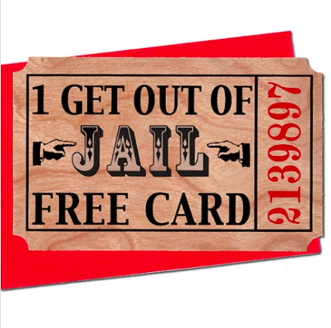 Get Out of Jail Free {wooden}