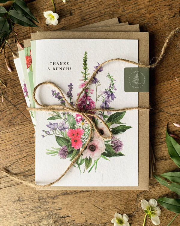 Botanical Watercolour Greeting Card Bundle {pack of 5}