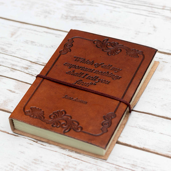 Journal en cuir fait main {5x7} | Rien d'important {Jane Austen}