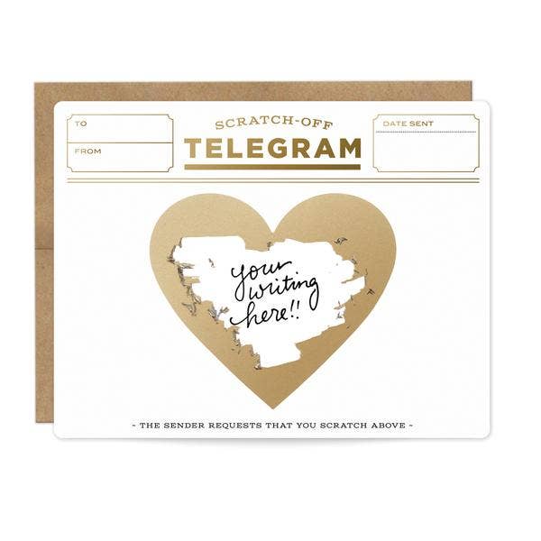 Gold Telegram Scratch-off Card {Pack of 6}