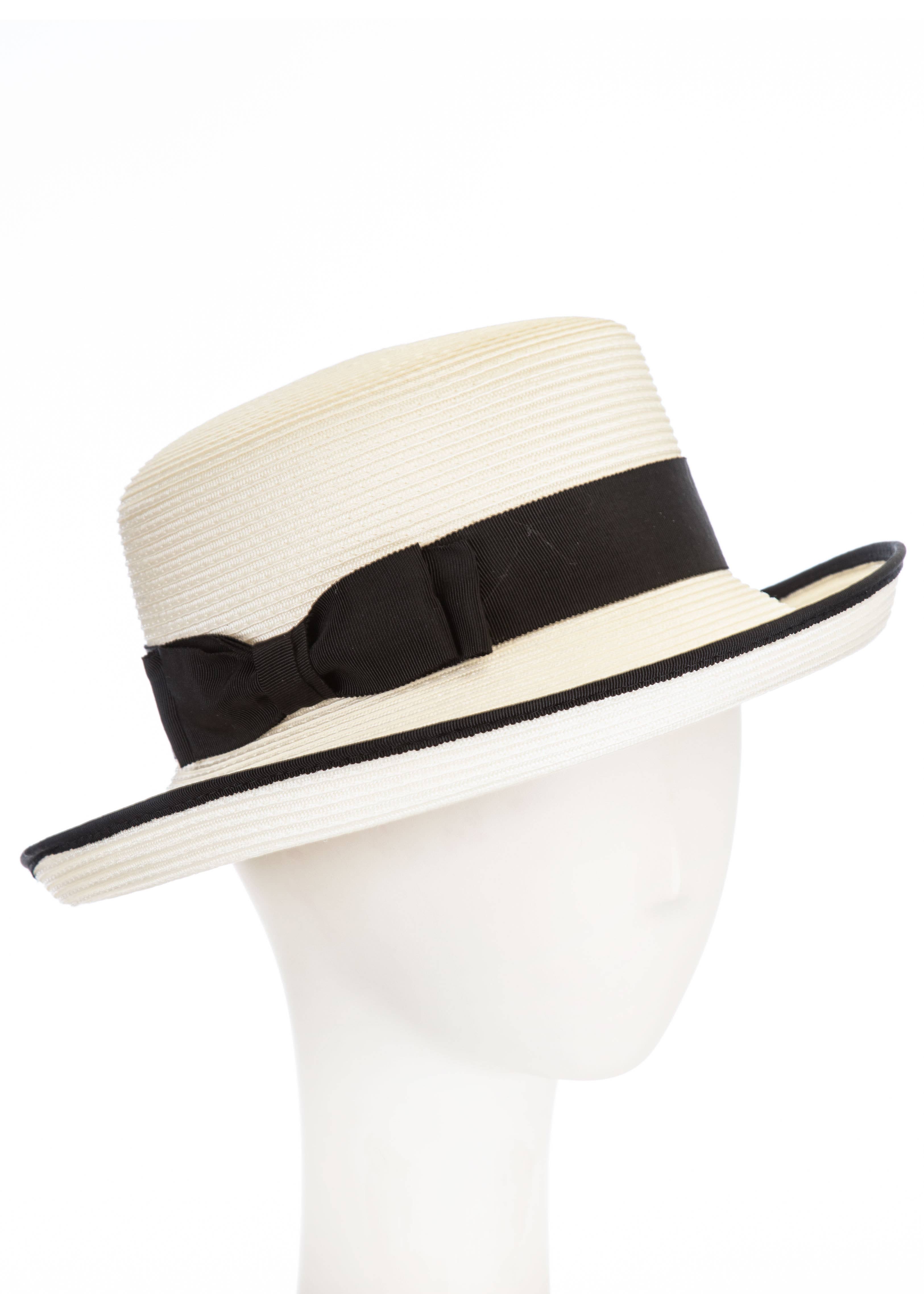 Straw Braid Hat | Peony {black and ivory}