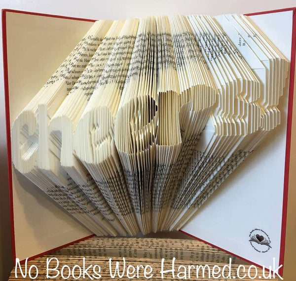 Folded Book Art | Cheers! Hand Folded Book Art Sculpture Gift
