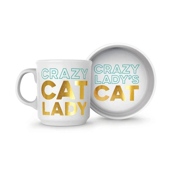 Mug + Gamelle pour Chat | Dame aux chats fous/Le chat de la dame folle
