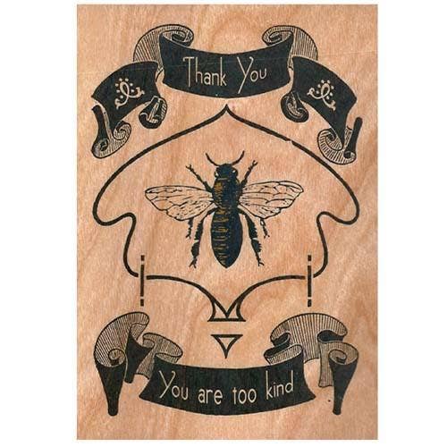 Thank You Card | Bee {Wood Print}